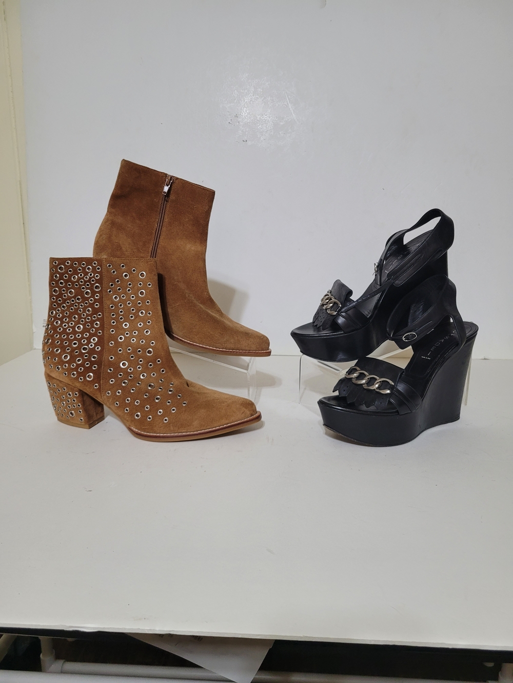 Jeffrey Campbell Ankle Stud Heel Boots Casadei Wedges Women Shoes Size 10